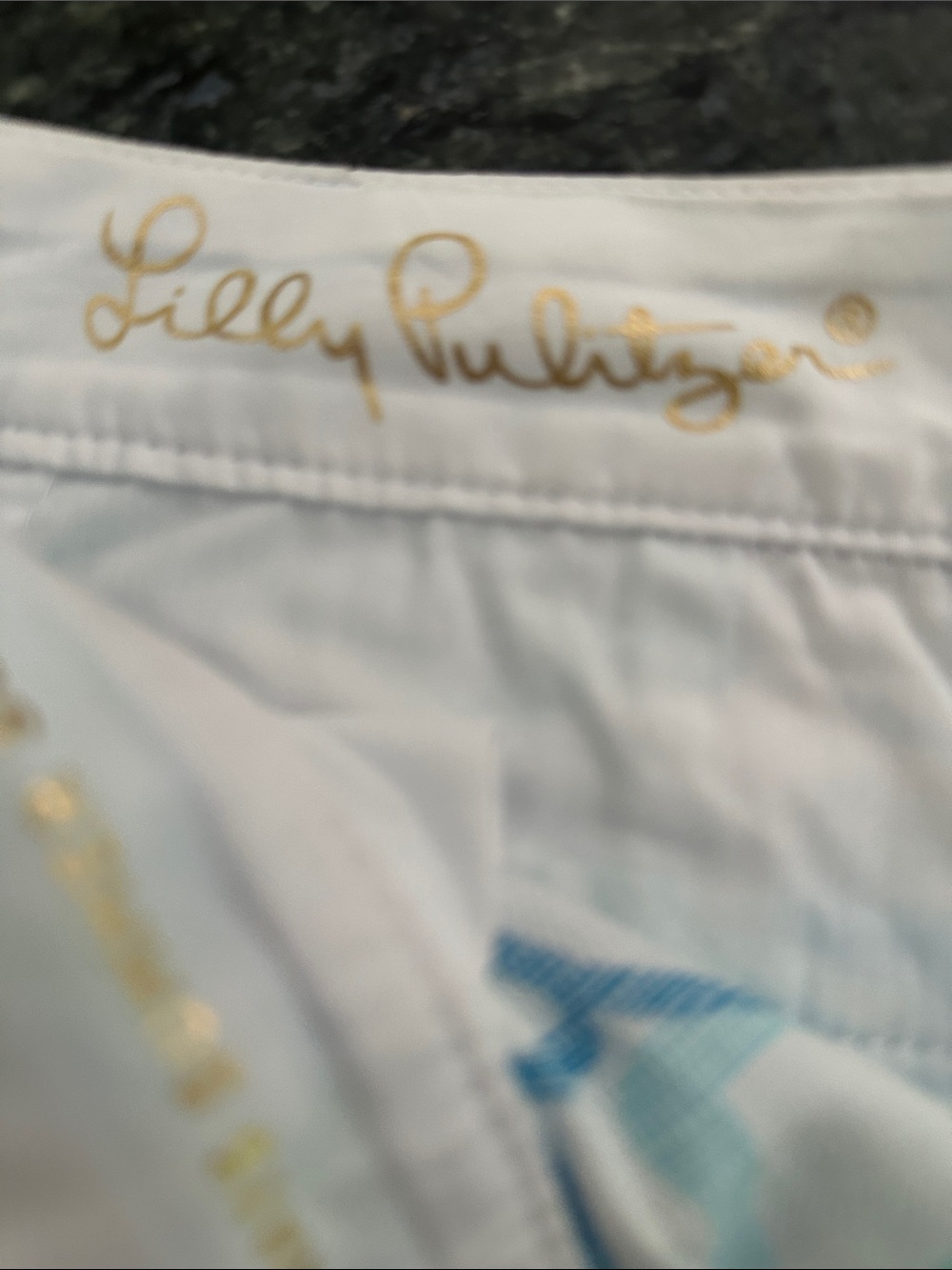 Lilly Pulitzer Scalloped Hem Floral Shorts in Aqua, Teal & White - Picture 2 of 4